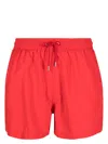 Paul Smith Men's Striped Swim Shorts With Functional Pockets In Red