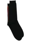 Paul Smith Stripe-detailing Cotton Socks In Black