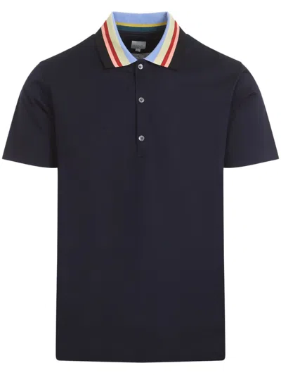 Paul Smith Stripe-detailing Polo Shirt In Blue