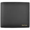Paul Smith Stripe Interior Billfold Wallet Black In Black