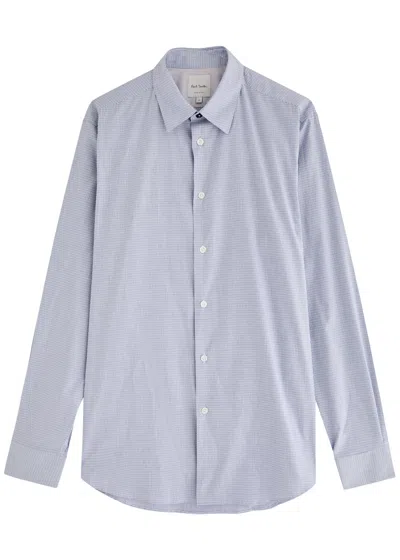 Paul Smith Stripe Jacquard Cotton Shirt In Blue