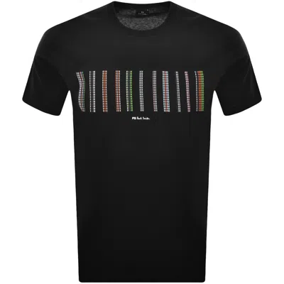 Paul Smith Stripe Logo T Shirt Black