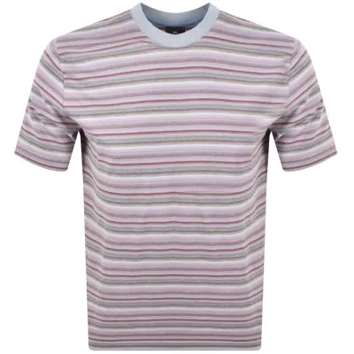 Paul Smith Stripe Logo T Shirt Multi In Gray