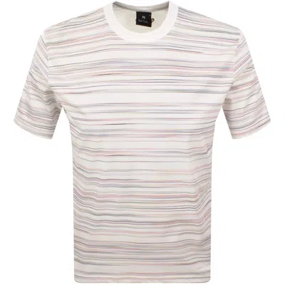 Paul Smith Stripe Logo T Shirt White
