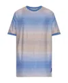 Paul Smith Stripe-pattern Cotton T-shirt In Blue