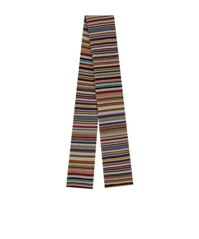 Paul Smith Stripe-pattern Knitted Scarf In Multicolor
