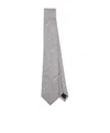 Paul Smith Grey Metallic Textured-stripe Silk Tie In Gray