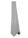 Paul Smith Grey Metallic Textured-stripe Silk Tie In Grey