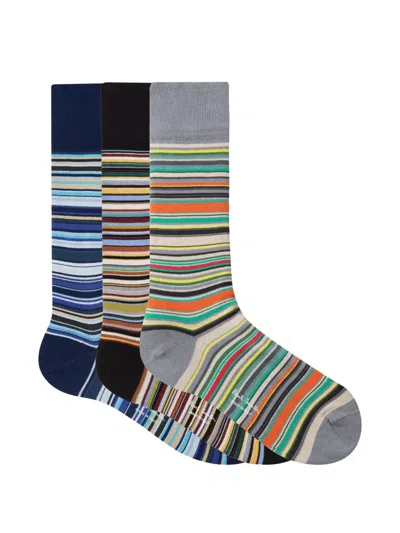 PAUL SMITH STRIPE-PATTERN SOCKS (SET OF THREE)
