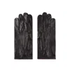 Paul Smith Black Leather Gloves With 'signature Stripe' Piping In Black