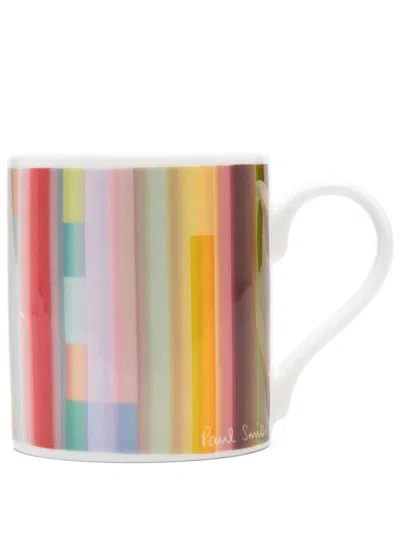 Paul Smith Stripe-print Mug In Orange