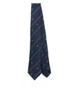 Paul Smith Navy Silk 'rabbit' Pinstripe Tie Blue