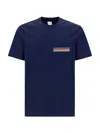Paul Smith Cotton Crew Neck T-shirt With Striped Detail In Blue