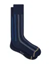 Paul Smith Green Contrasting Stripe Socks In Blue