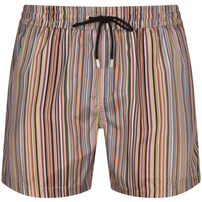 PAUL SMITH PAUL SMITH STRIPE SWIM SHORTS RED