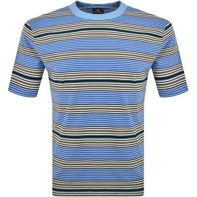 Paul Smith Stripe T Shirt Blue