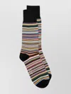 Paul Smith Striped Artist Pattern Ankle-length Socks In Black