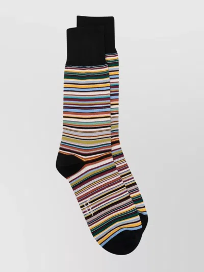 PAUL SMITH STRIPED ARTIST PATTERN ANKLE-LENGTH SOCKS
