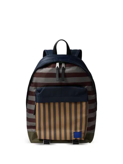 Paul Smith Striped Backpack In Blue