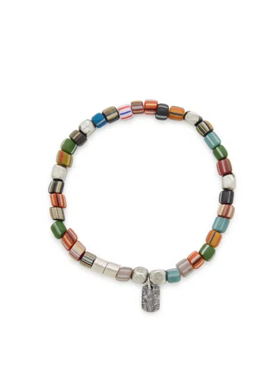 Paul Smith Striped Beaded Bracelet In Multicoloured 1