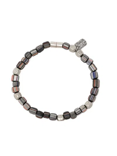 Paul Smith Striped-beads Bracelet In Brown