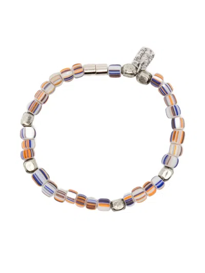 Paul Smith Striped-beads Bracelet In Metallic