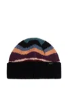 Paul Smith Striped Beanie Hat In Multi