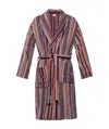 Paul Smith Striped Belted Bathrobe In Multicolor