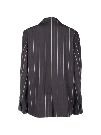 Paul Smith Striped Blazer In Brown