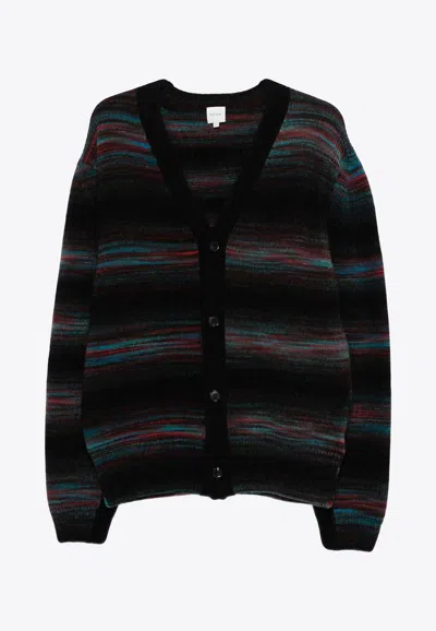 PAUL SMITH STRIPED BUTTON-UP CARDIGAN