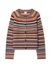 Paul Smith Striped Buttoned Cardigan In Multi