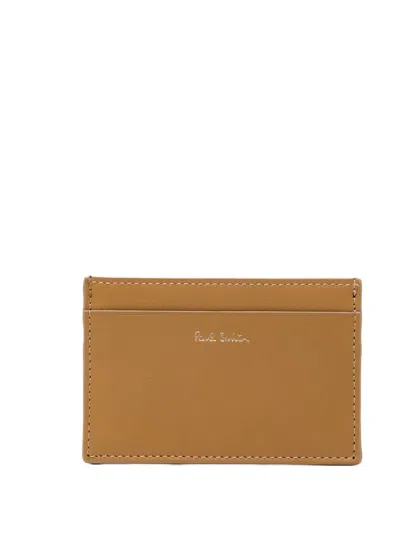 Paul Smith Striped Cardholder In Brown