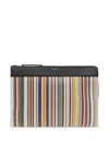 Paul Smith Striped Clutch Bag In Red