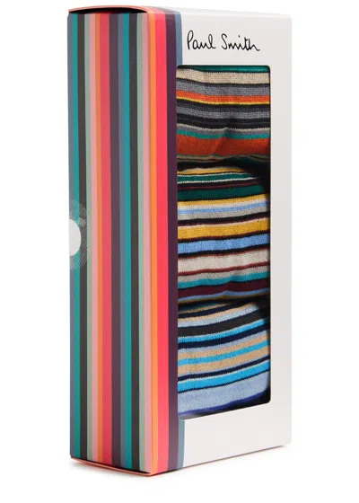 Paul Smith Striped Cotton-blend Socks In Multicoloured