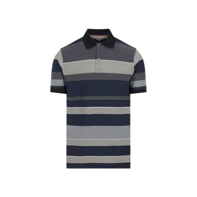 Paul Smith Striped Collar Polo Shirt With Short Sleeves In Multi