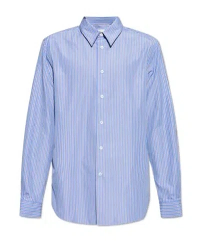 Paul Smith Striped Cotton Shirt In Blue