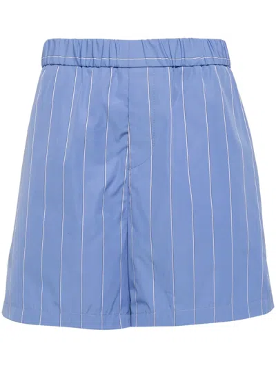 Paul Smith Striped Cotton Shorts In Blue