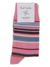 Paul Smith Striped Cotton Socks In Multi