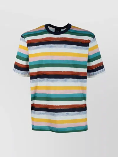Paul Smith Striped Crew Neck Short Sleeve T-shirt In Multi