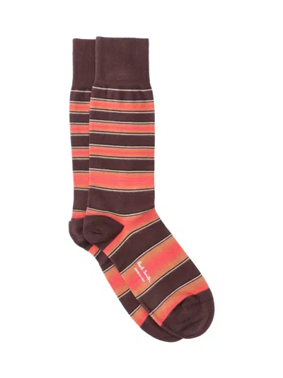 Paul Smith Striped Crew Socks In Multi