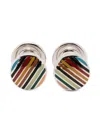 Paul Smith Striped Cufflinks In Red
