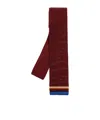 Paul Smith Striped-edge Tie In Brown