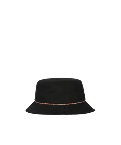 Paul Smith Stripe-detail Bucket Hat In Black
