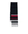 Paul Smith Striped Pattern Wool Blend Scarf In Black