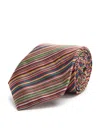 Paul Smith Stripe-print Wide-blade Silk Tie In Multicoloured