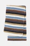 Paul Smith Black Colour Block Stripe Lambswool Scarf In Multi