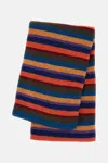 Paul Smith Bordeaux Horizontal Striped Wool Scarf In Multi