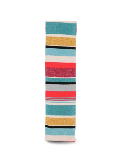Paul Smith Striped Knit Scarf In Multicolor
