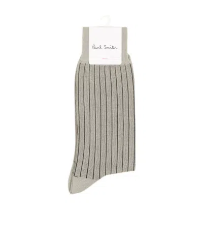 Paul Smith Striped Knitted Socks In Nude