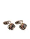 Paul Smith Striped Knot Cufflinks In Silver